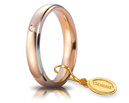 Unoaerre fede in oro rosso e bianco 040afc001011301075035 | UNOAERRE Gioielli