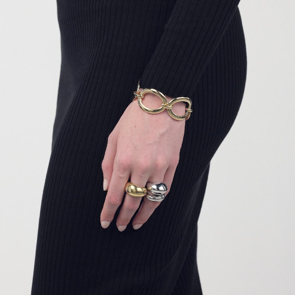 Unoaerre Maxi Anello In Argento Dorato | UNOAERRE Gioielli