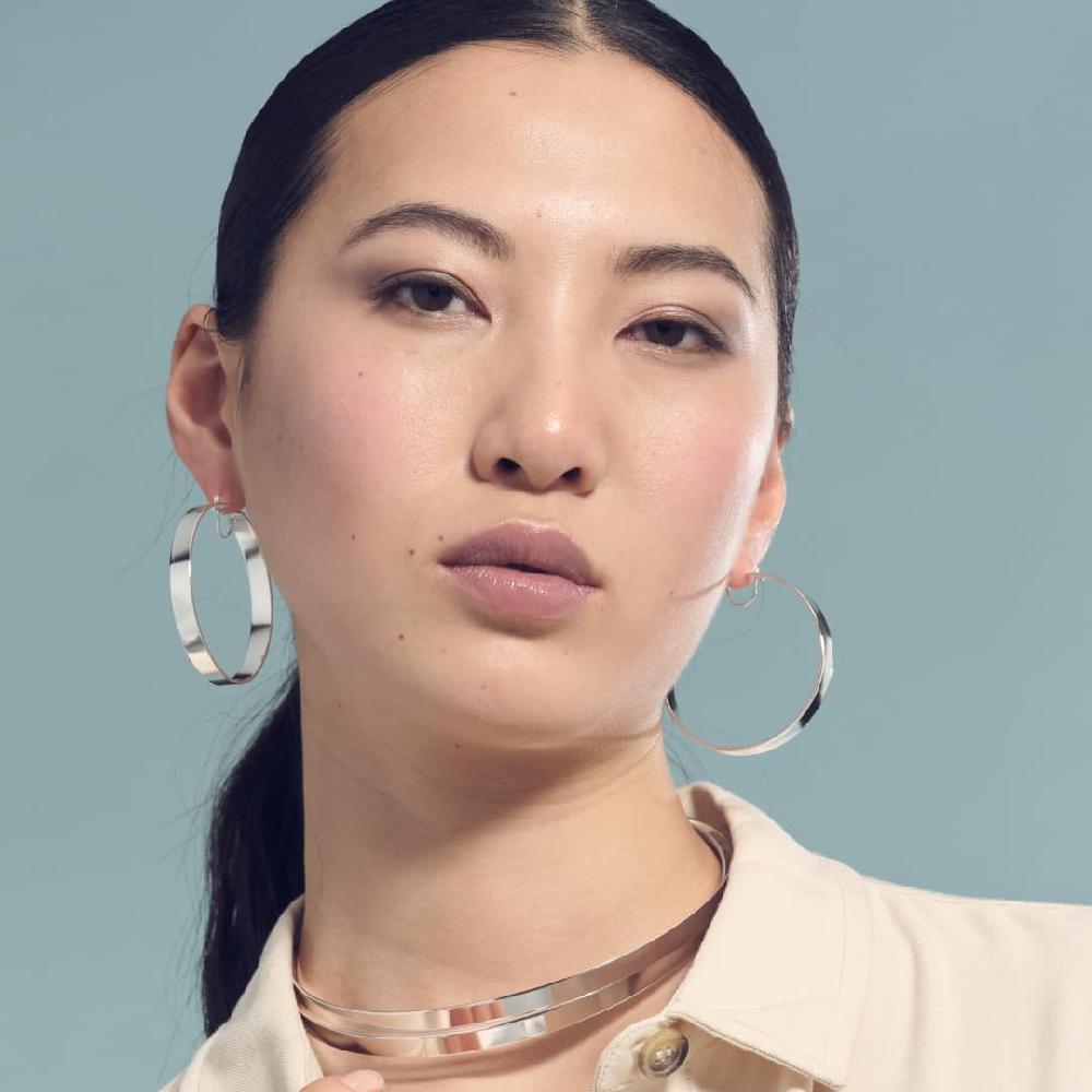 Unoaerre Orecchini A Cerchio Argentati | UNOAERRE Gioielli