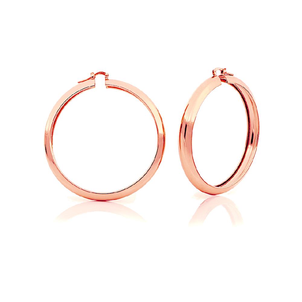 Unoaerre Orecchini a cerchio grande in bronzo dorato rosa | UNOAERRE Gioielli