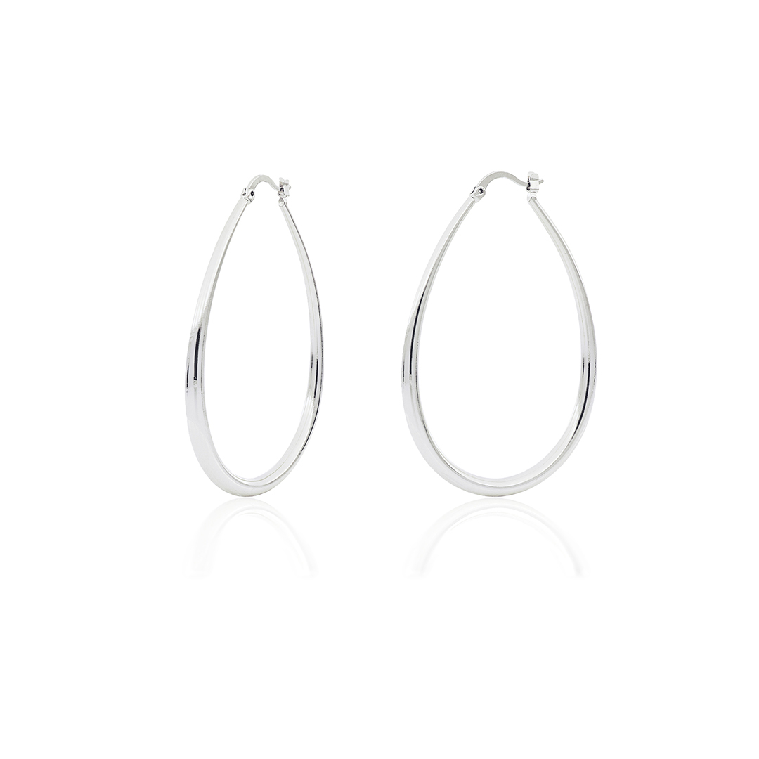 Unoaerre Orecchini a cerchio grandi in bronzo argentato | UNOAERRE Gioielli