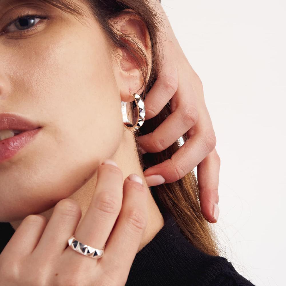 Unoaerre Orecchini A Cerchio In Bronzo Argentato | UNOAERRE Gioielli