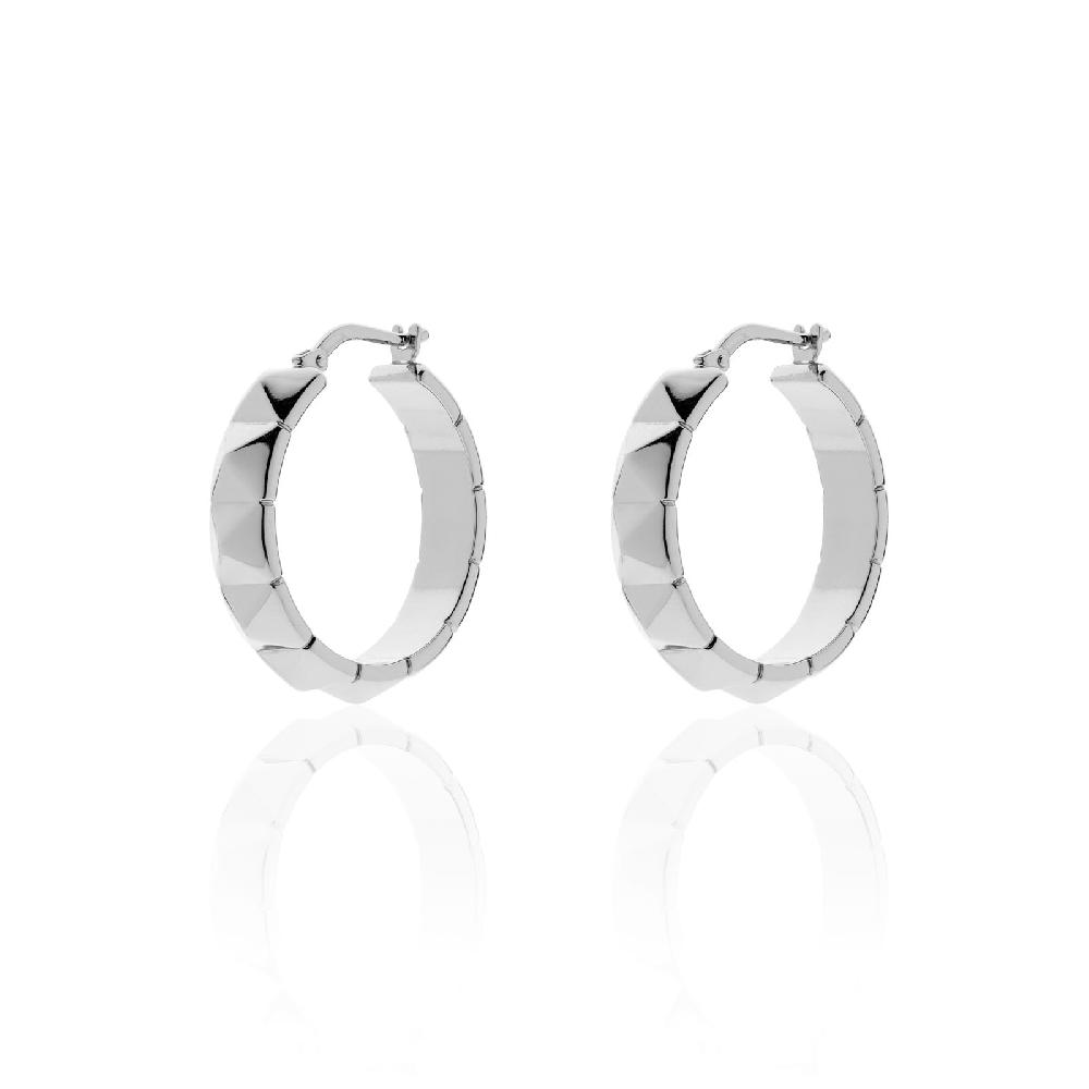 Unoaerre Orecchini a cerchio in bronzo argentato | UNOAERRE Gioielli