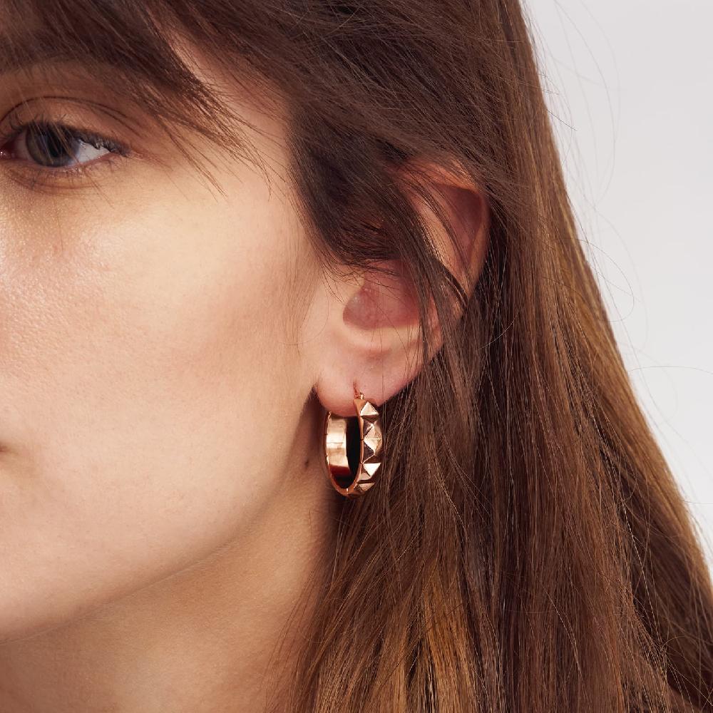 Unoaerre Orecchini A Cerchio In Bronzo Dorato Rosa | UNOAERRE Gioielli