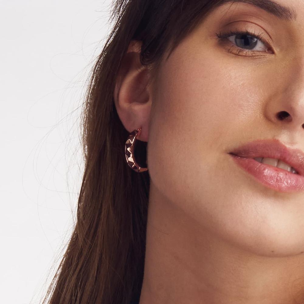 Unoaerre Orecchini A Cerchio In Bronzo Dorato Rosa | UNOAERRE Gioielli