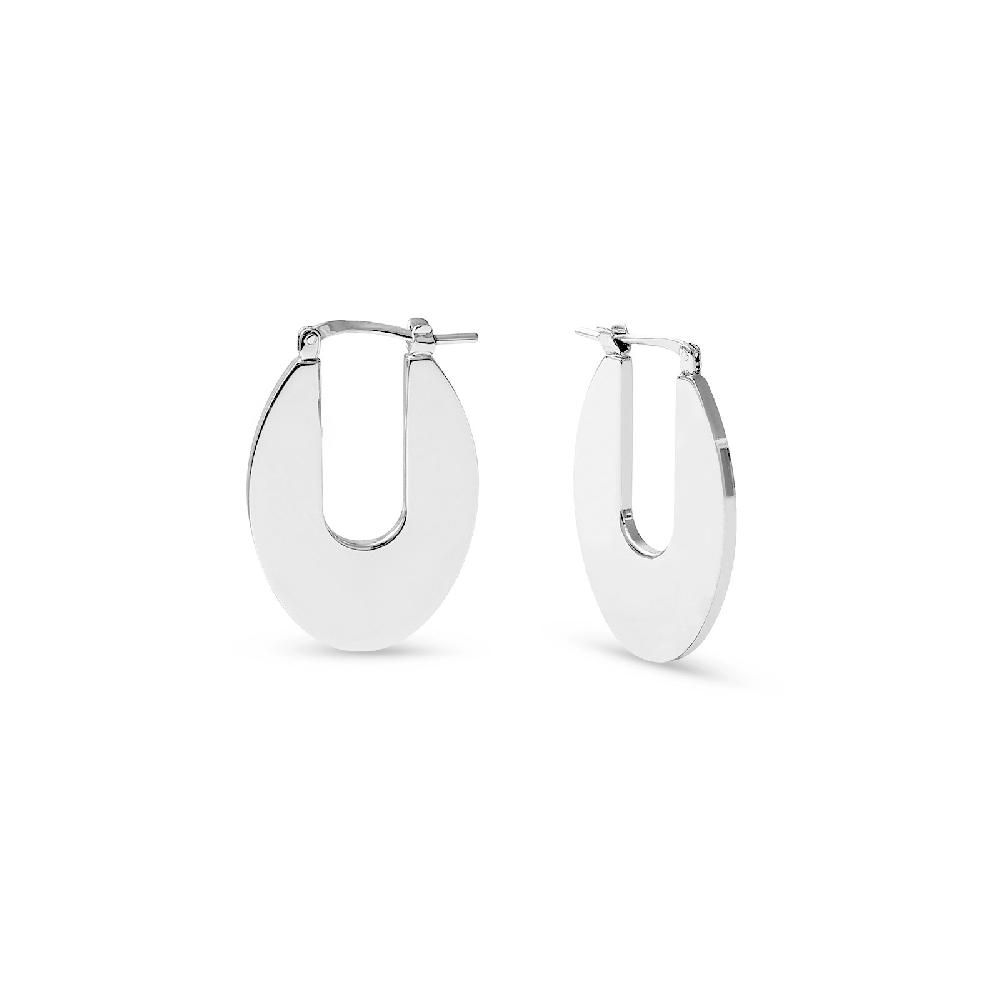 Unoaerre Orecchini a cerchio ovale argentati | UNOAERRE Gioielli