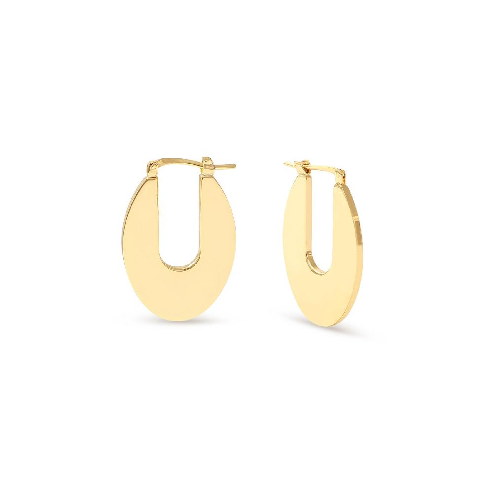Unoaerre Orecchini a cerchio ovale dorati | UNOAERRE Gioielli
