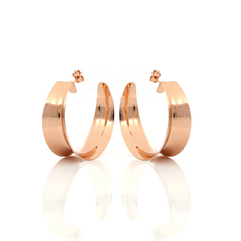 Unoaerre Orecchini a semi-cerchio in bronzo dorato rosa | UNOAERRE Gioielli