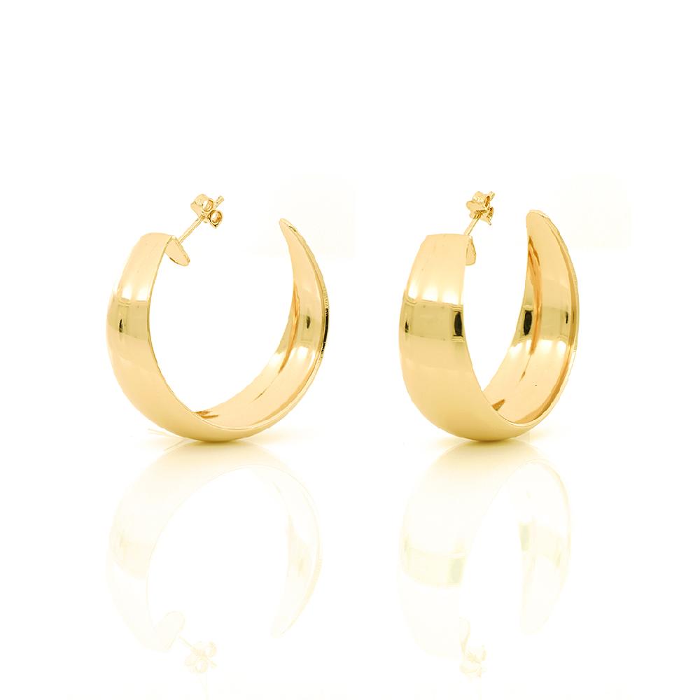 Unoaerre Orecchini a semi-cerchio in bronzo dorato | UNOAERRE Gioielli