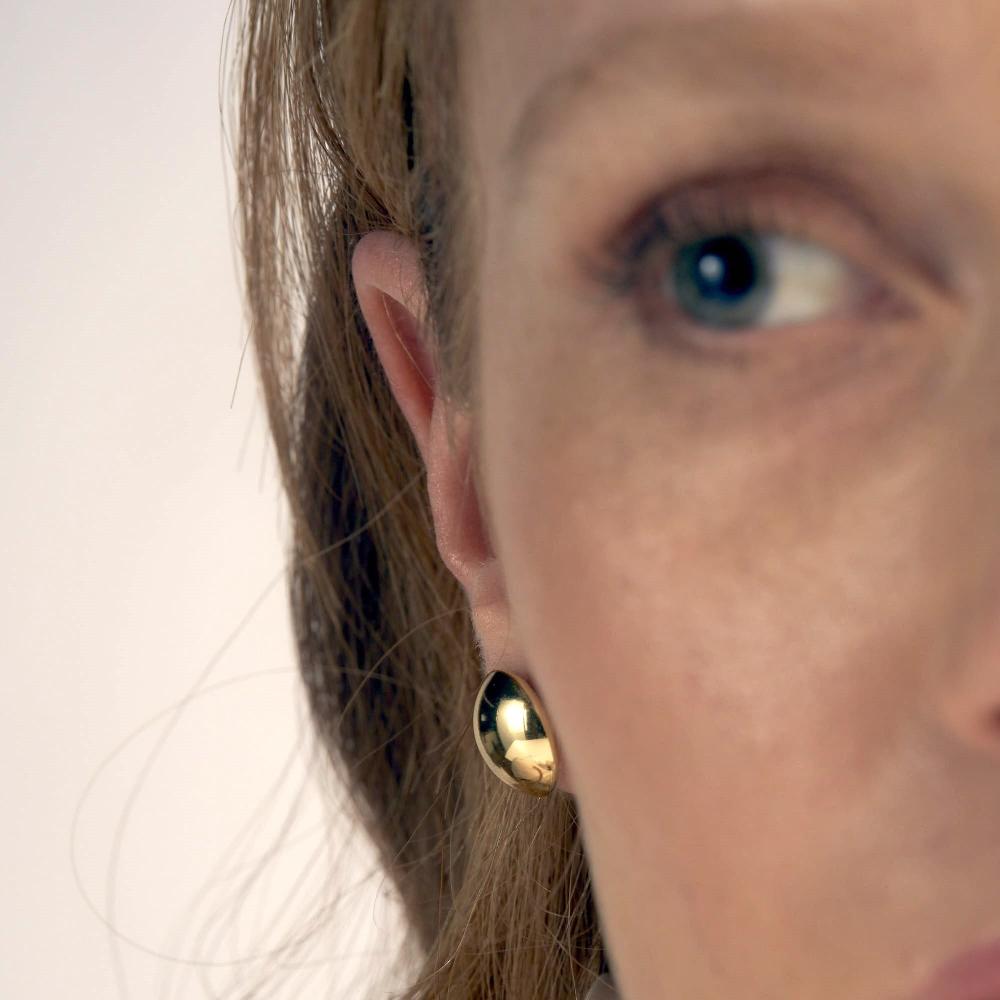 Unoaerre Orecchini Bottone Dorati | UNOAERRE Gioielli