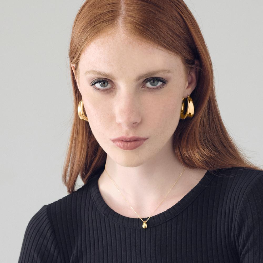 Unoaerre Orecchini Campanella Ovale In Argento Dorato | UNOAERRE Gioielli