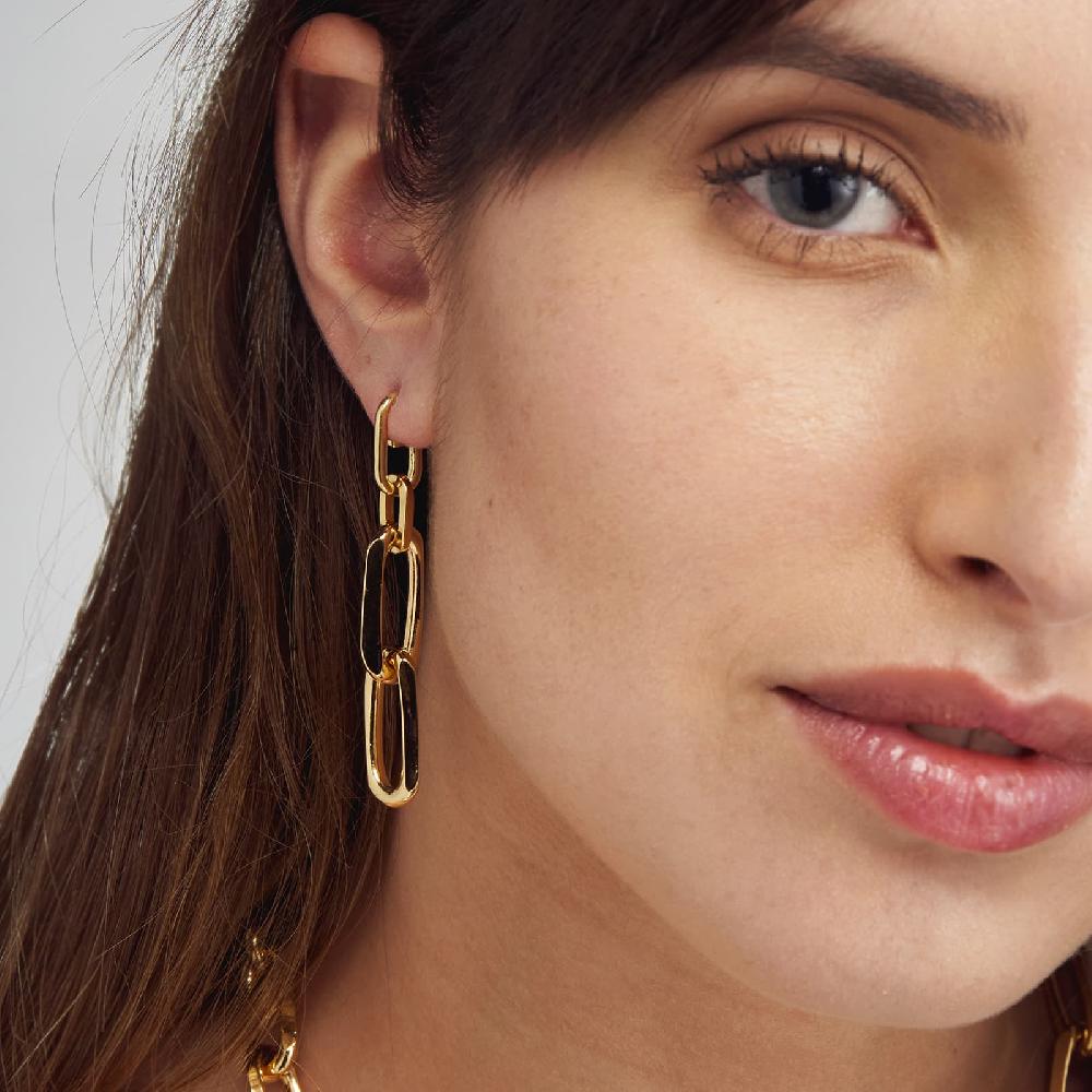 Unoaerre Orecchini Catena In Bronzo Dorato | UNOAERRE Gioielli