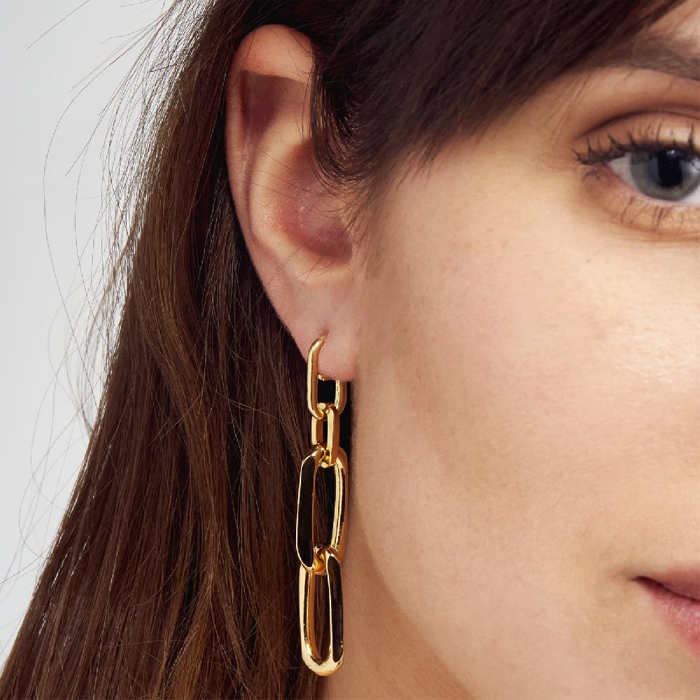 Unoaerre Orecchini Catena In Bronzo Dorato | UNOAERRE Gioielli