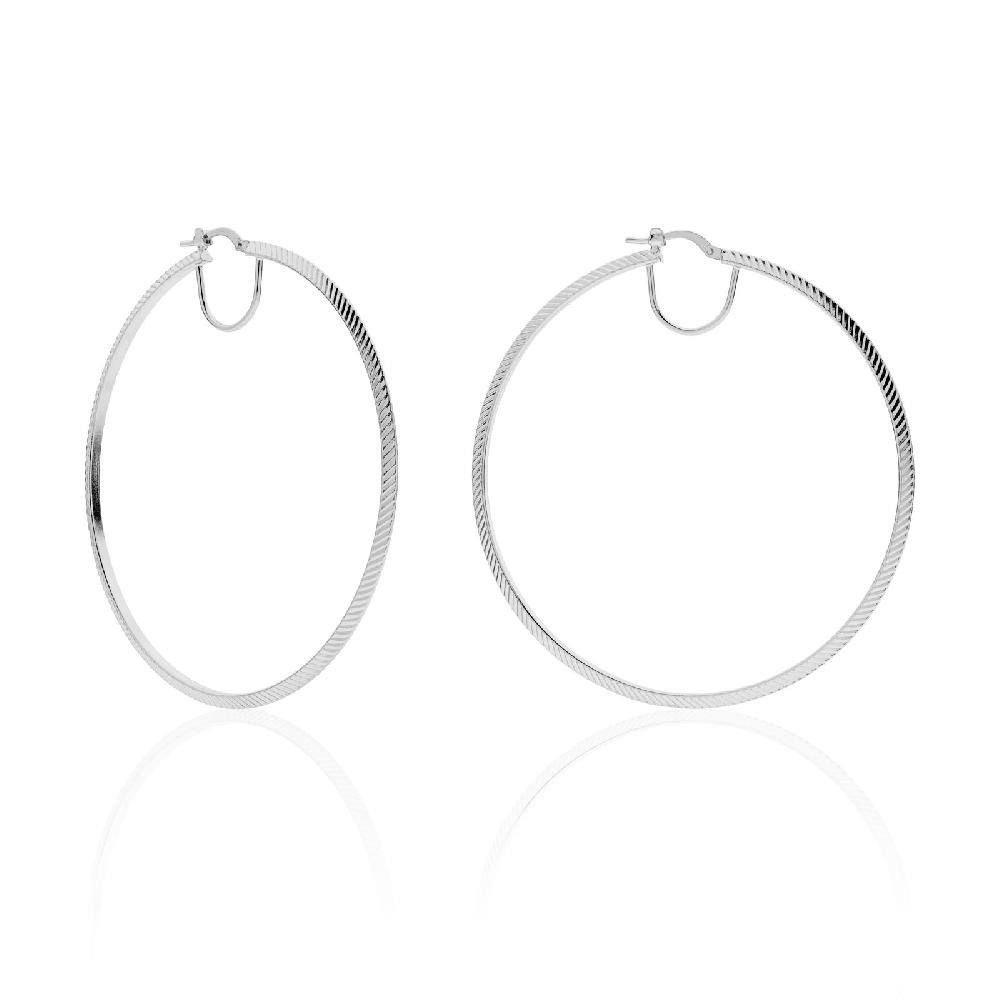 Unoaerre Orecchini cerchi grandi argento | UNOAERRE Gioielli