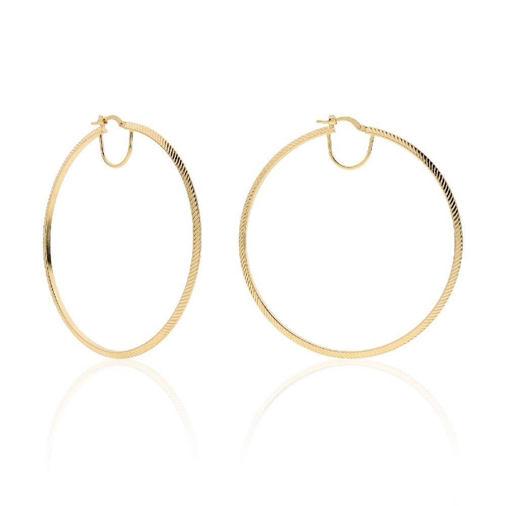 Unoaerre Orecchini cerchi grandi dorati | UNOAERRE Gioielli