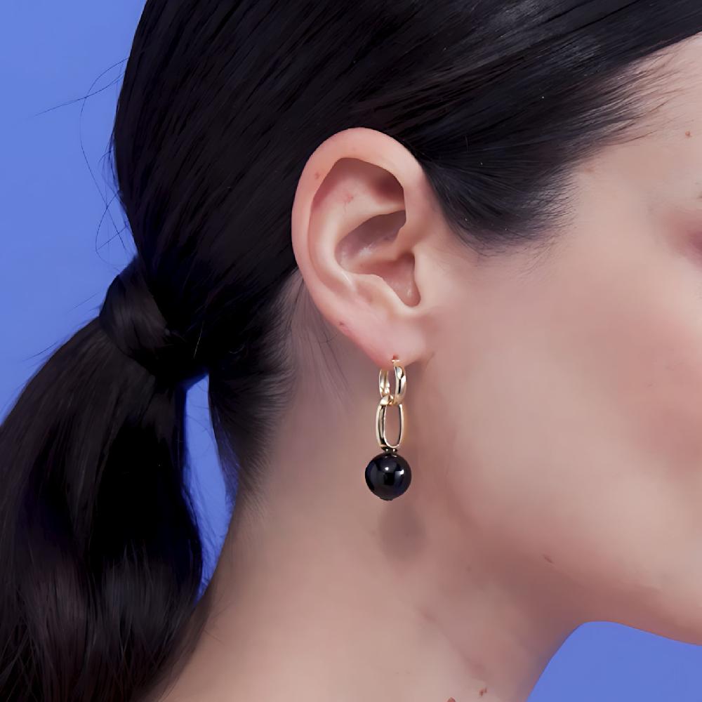 Unoaerre Orecchini Con Perla Nera | UNOAERRE Gioielli