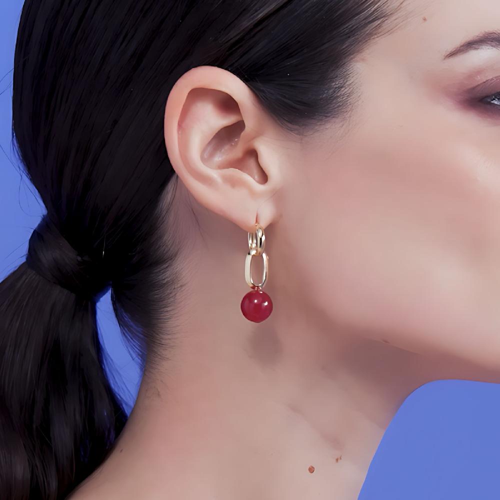 Unoaerre Orecchini Con Perla Rossa | UNOAERRE Gioielli