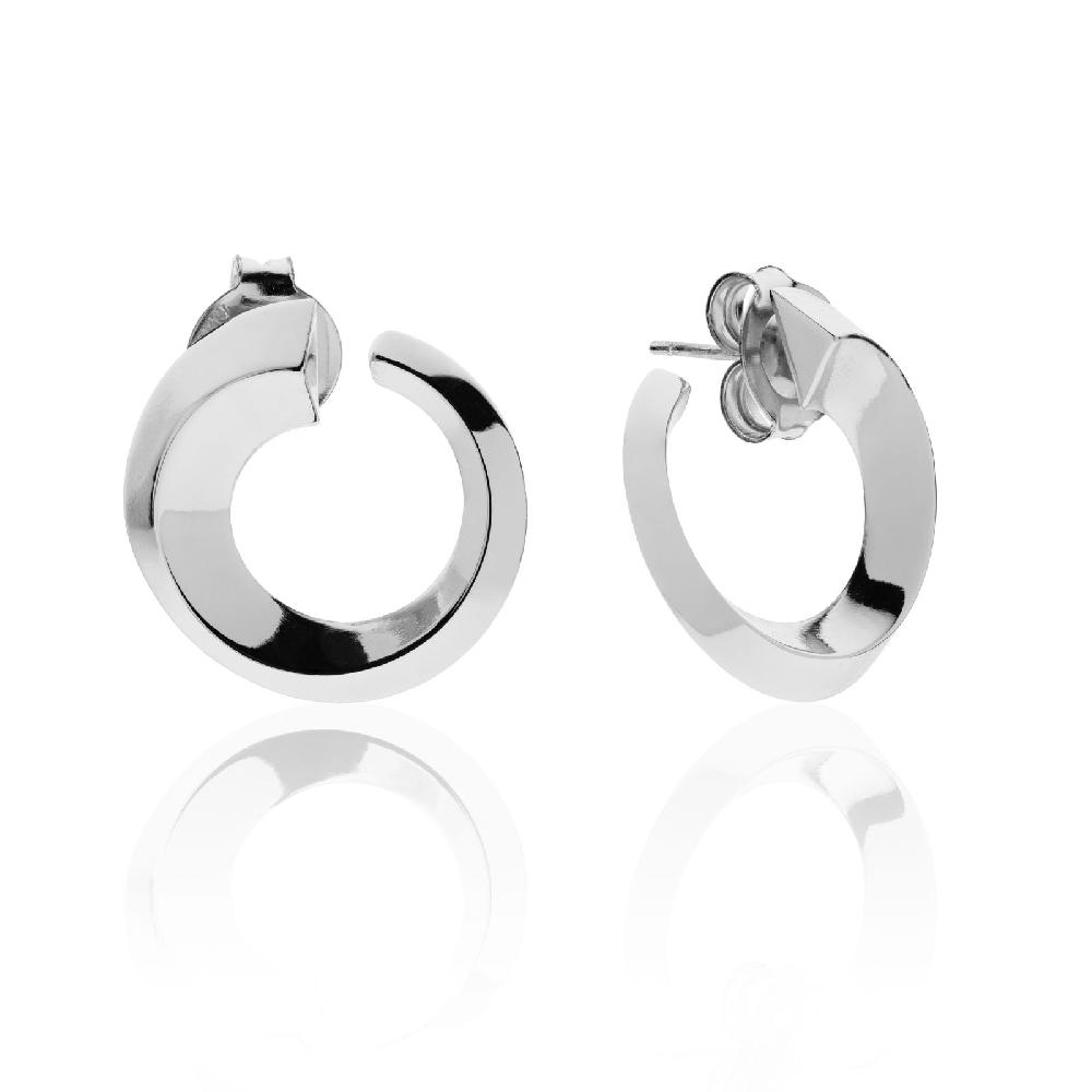 Unoaerre Orecchini Donna Argentati A Cerchio | UNOAERRE Gioielli