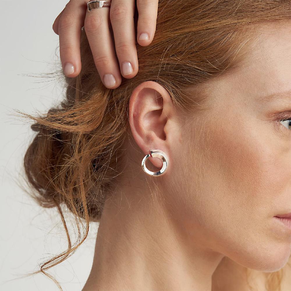 Unoaerre Orecchini Donna Argentati A Cerchio | UNOAERRE Gioielli