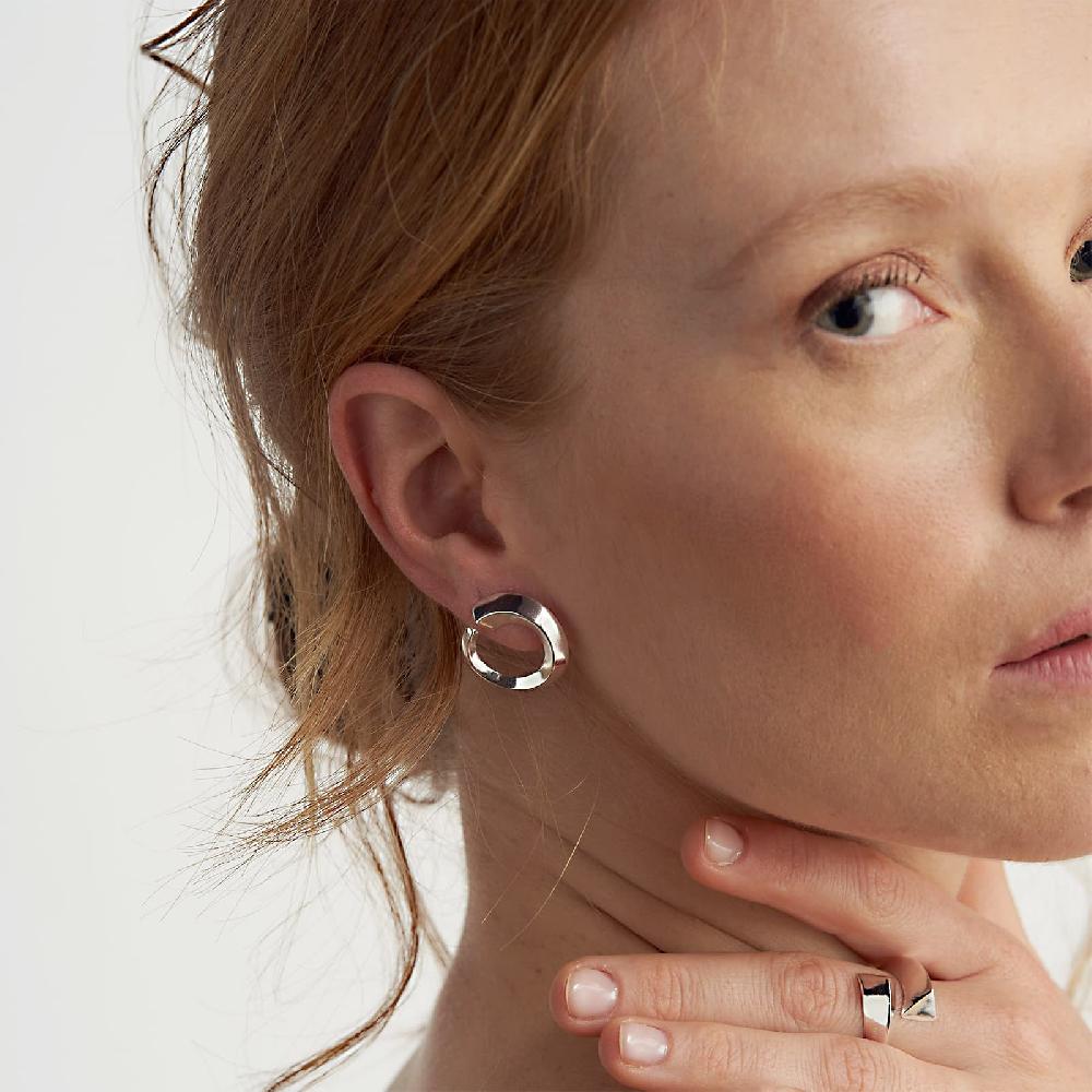 Unoaerre Orecchini Donna Argentati A Cerchio | UNOAERRE Gioielli