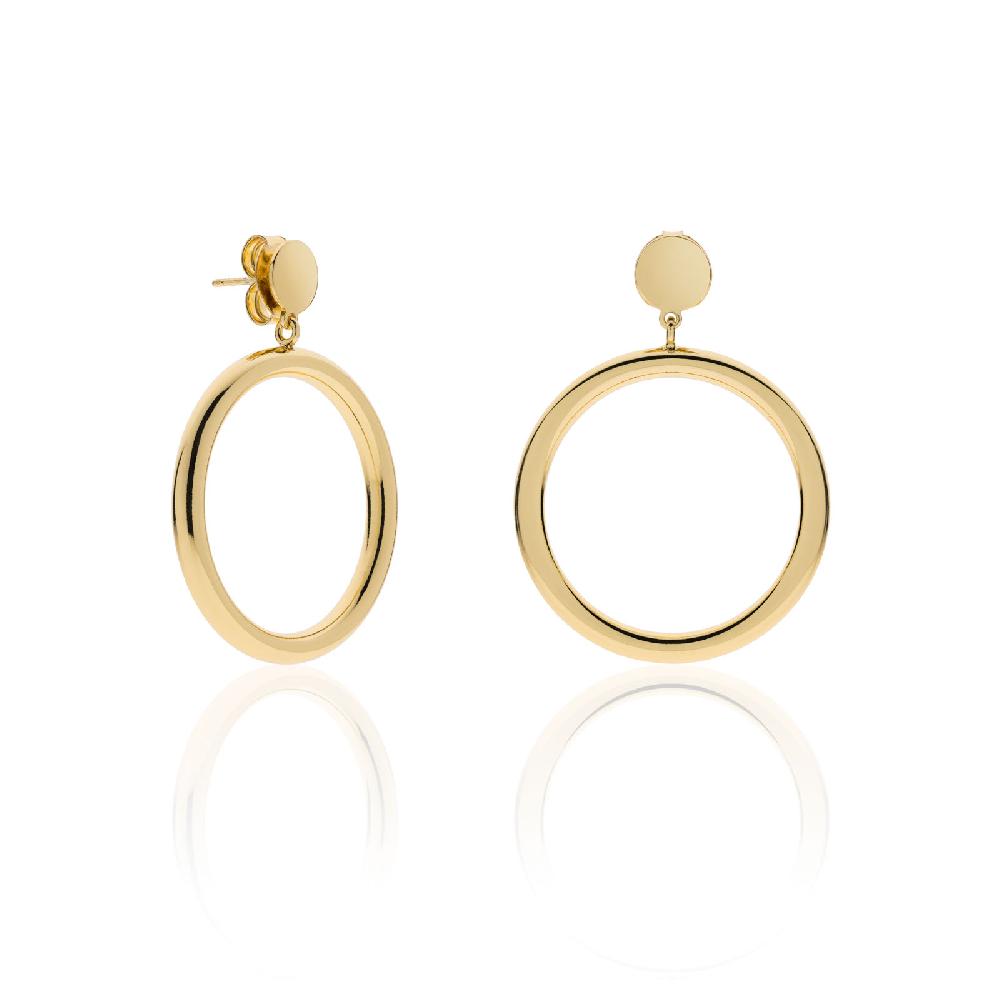 Unoaerre Orecchini donna dorati a cerchio | UNOAERRE Gioielli