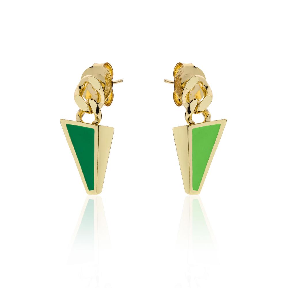 Unoaerre Orecchini donna smalto verde | UNOAERRE Gioielli
