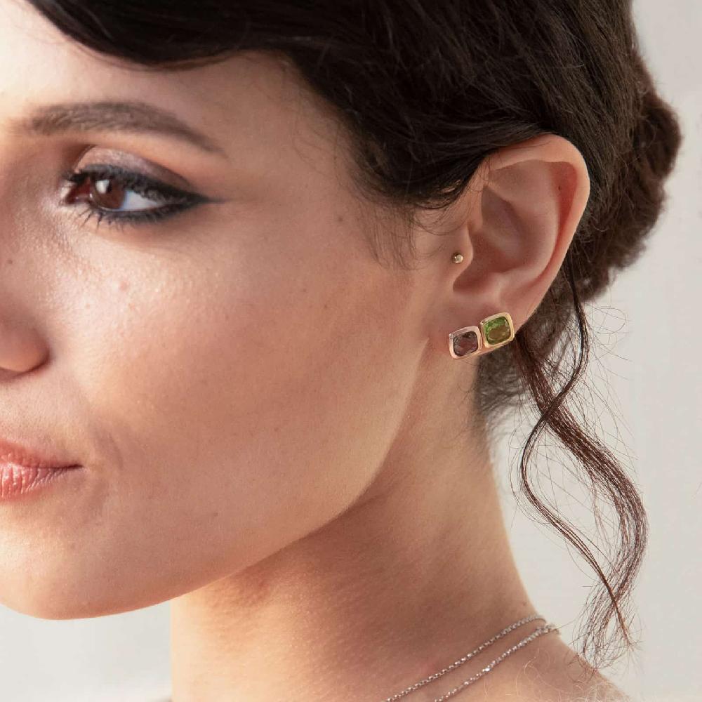 Unoaerre Orecchini Donna Unoaerre In Argento E Cristallo Verde | UNOAERRE Gioielli