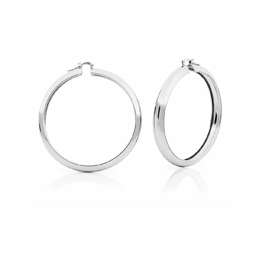 Unoaerre Orecchini grandi a cerchio in bronzo argentato | UNOAERRE Gioielli