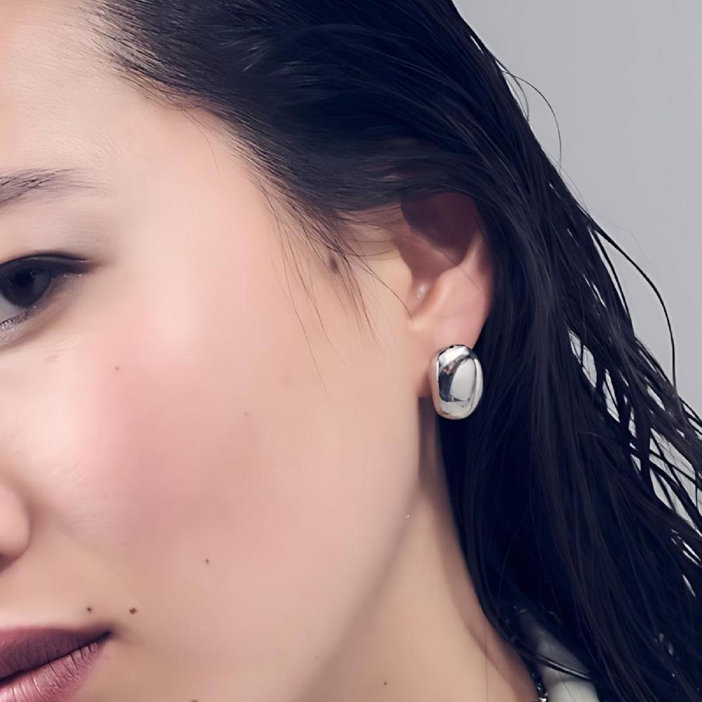 Unoaerre Orecchini In Argento A Bottone | UNOAERRE Gioielli