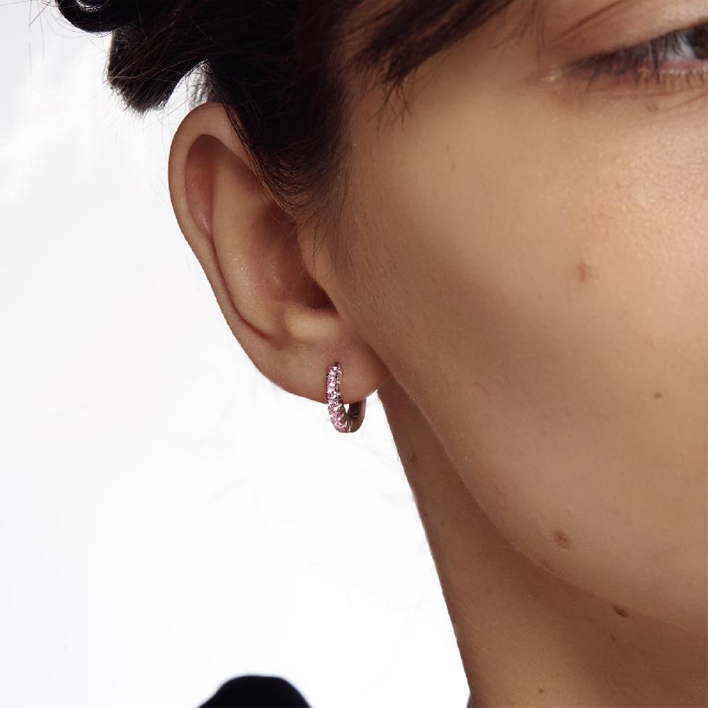 Unoaerre Orecchini In Argento Con Cubic Zirconia Rosa | UNOAERRE Gioielli