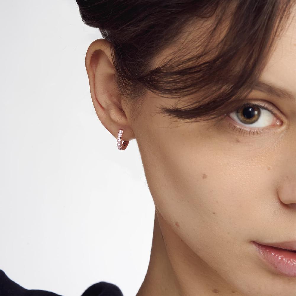 Unoaerre Orecchini In Argento Con Cubic Zirconia Rosa | UNOAERRE Gioielli