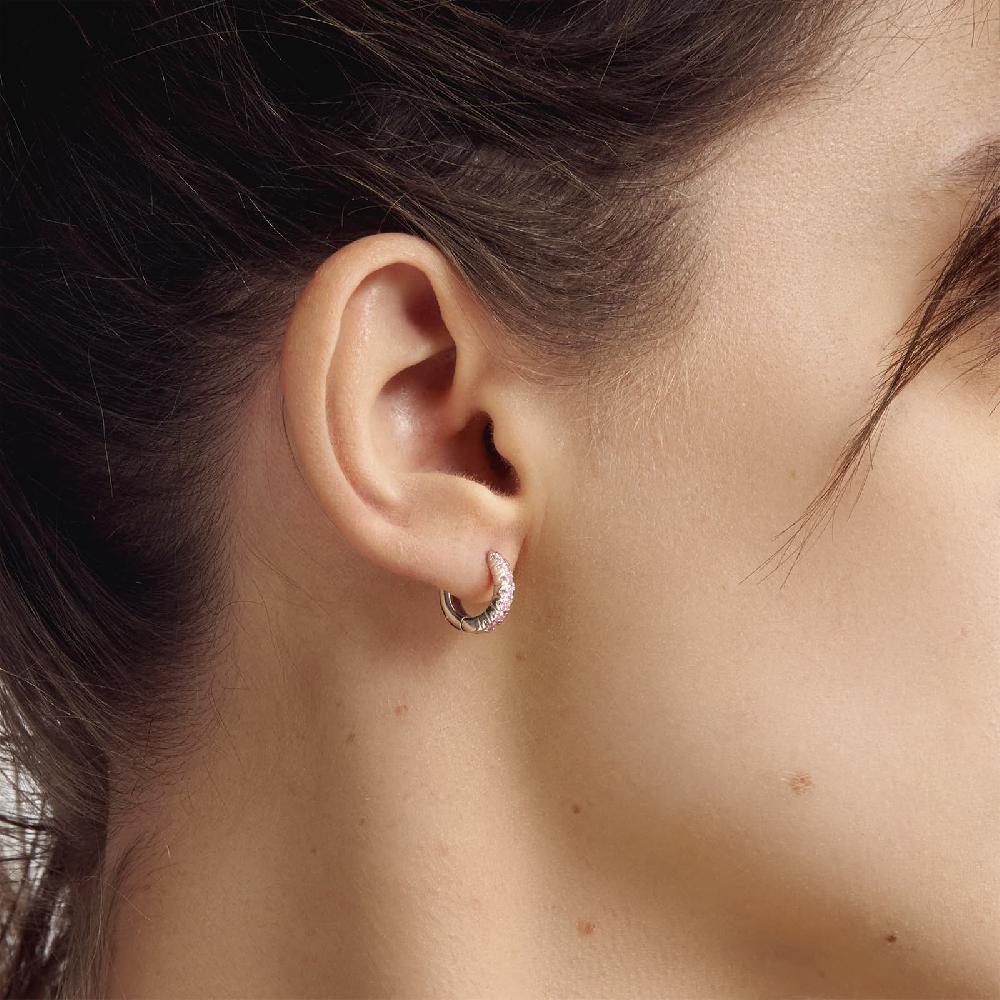 Unoaerre Orecchini In Argento Con Cubic Zirconia Rosa | UNOAERRE Gioielli