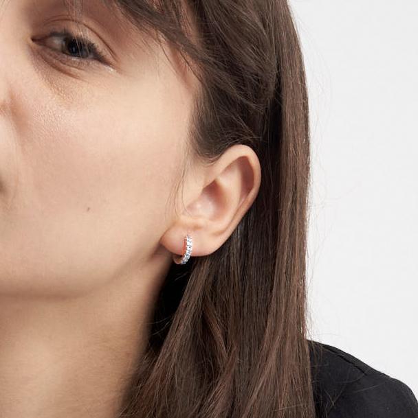 Unoaerre Orecchini In Argento Con Zirconia Cubica Azzurro | UNOAERRE Gioielli