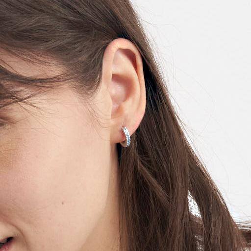 Unoaerre Orecchini In Argento Con Zirconia Cubica Azzurro | UNOAERRE Gioielli