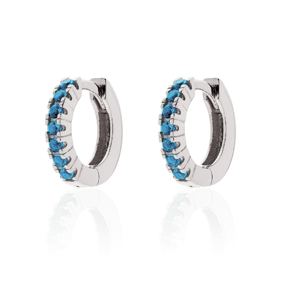 Unoaerre Orecchini in argento con zirconia cubica azzurro | UNOAERRE Gioielli