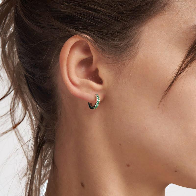 Unoaerre Orecchini In Argento Con Zirconia Cubica Verde | UNOAERRE Gioielli