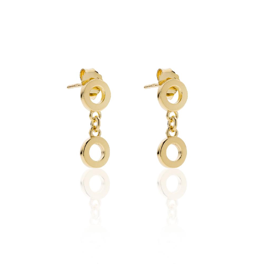 Unoaerre Orecchini in argento dorato cerchietti | UNOAERRE Gioielli