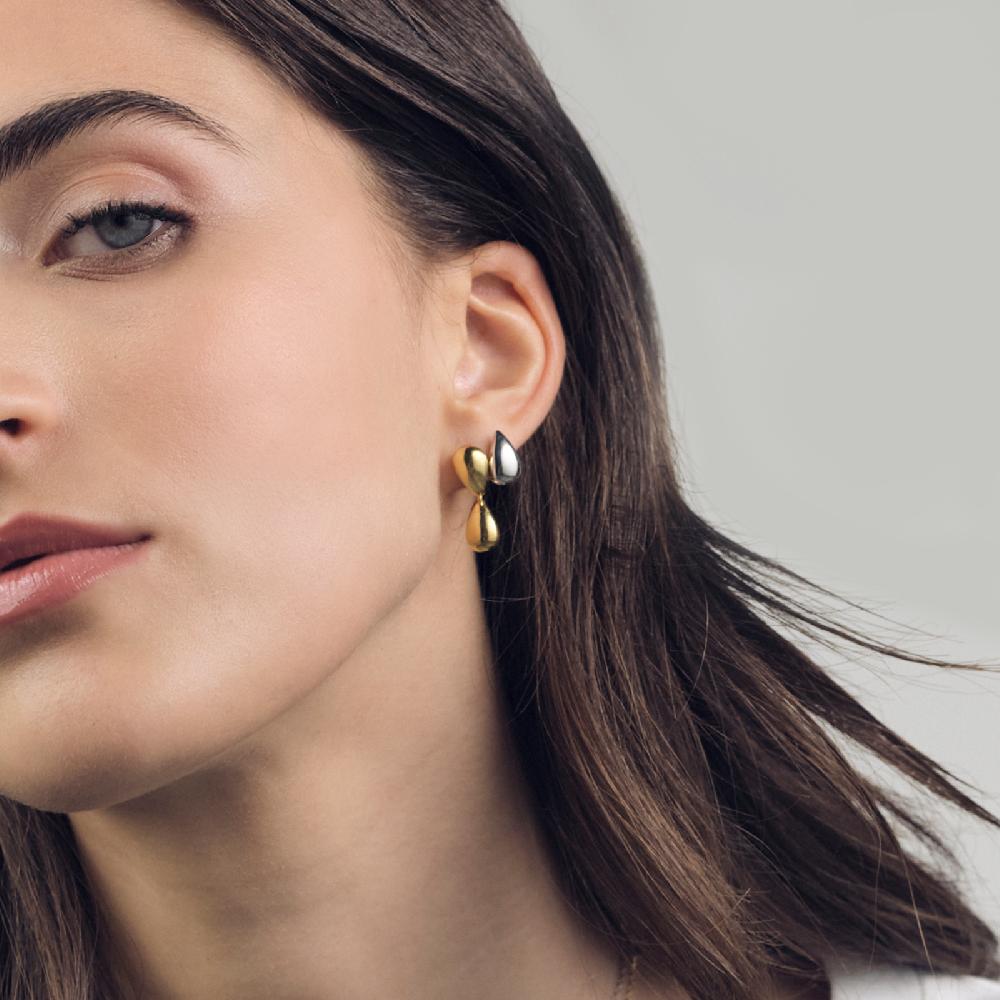 Unoaerre Orecchini In Argento Dorato Con Gocce | UNOAERRE Gioielli