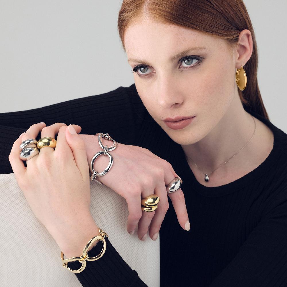 Unoaerre Orecchini In Argento Dorato Maxi | UNOAERRE Gioielli