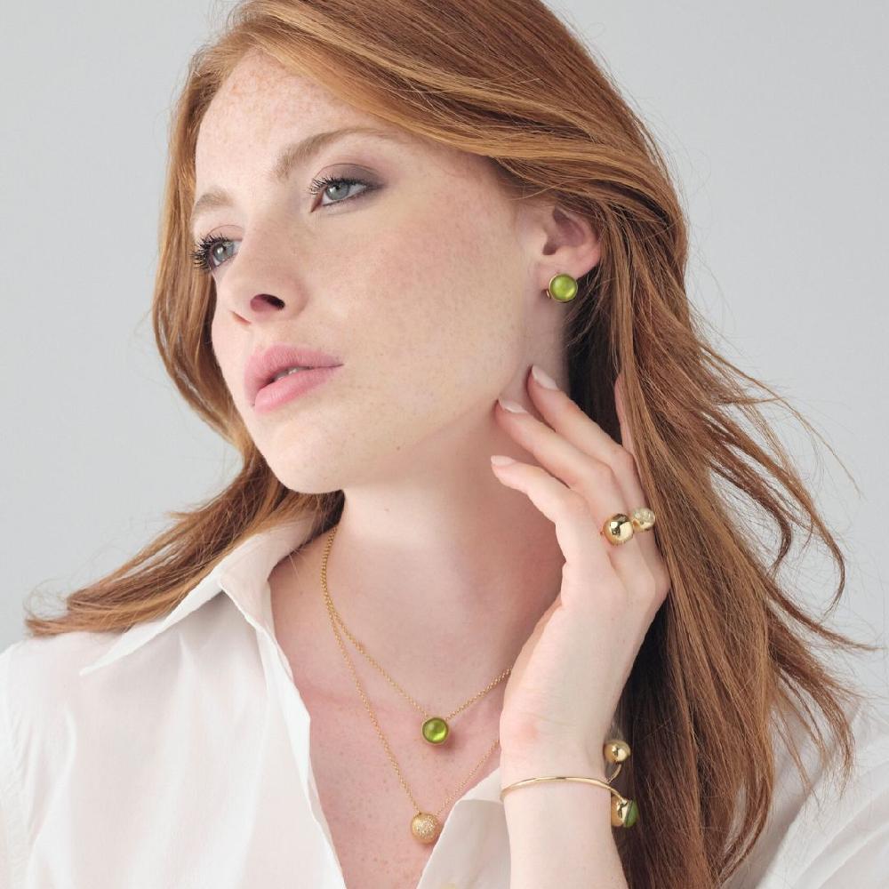 Unoaerre Orecchini In Argento E Cristallo Verde | UNOAERRE Gioielli