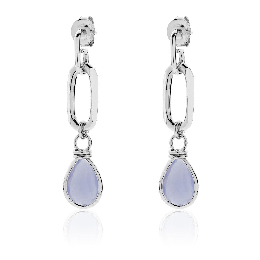 Unoaerre Orecchini in bronzo argentato cristallo glicine | UNOAERRE Gioielli