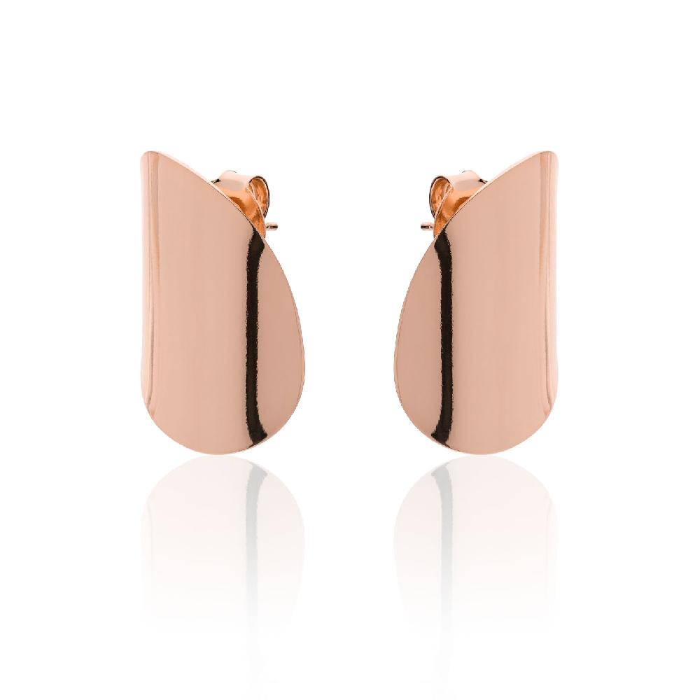 Unoaerre Orecchini in bronzo dorato rosa onda | UNOAERRE Gioielli