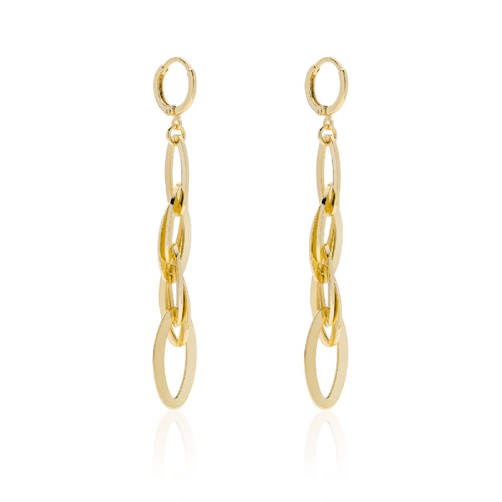 Unoaerre Orecchini lunghi catena dorata | UNOAERRE Gioielli