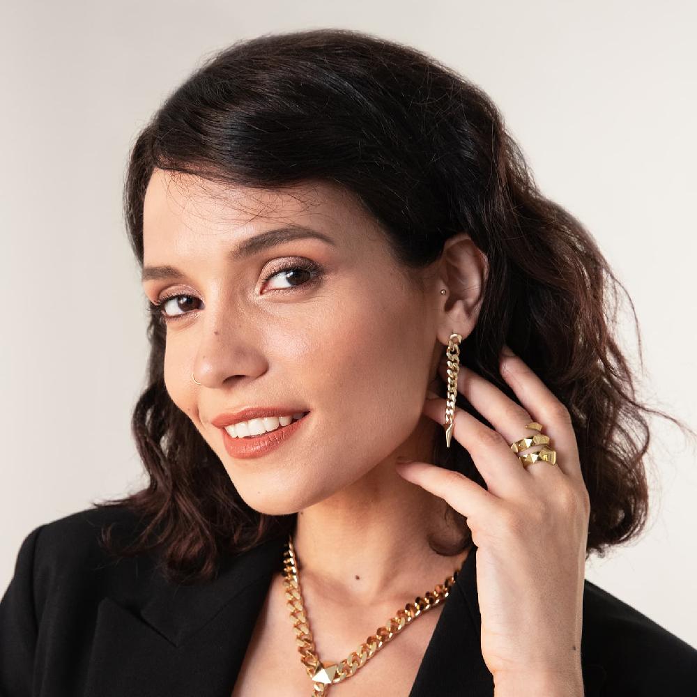 Unoaerre Orecchini Lunghi In Bronzo Dorato | UNOAERRE Gioielli