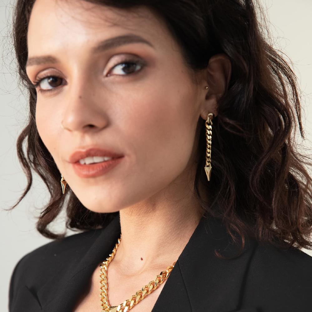 Unoaerre Orecchini Lunghi In Bronzo Dorato | UNOAERRE Gioielli