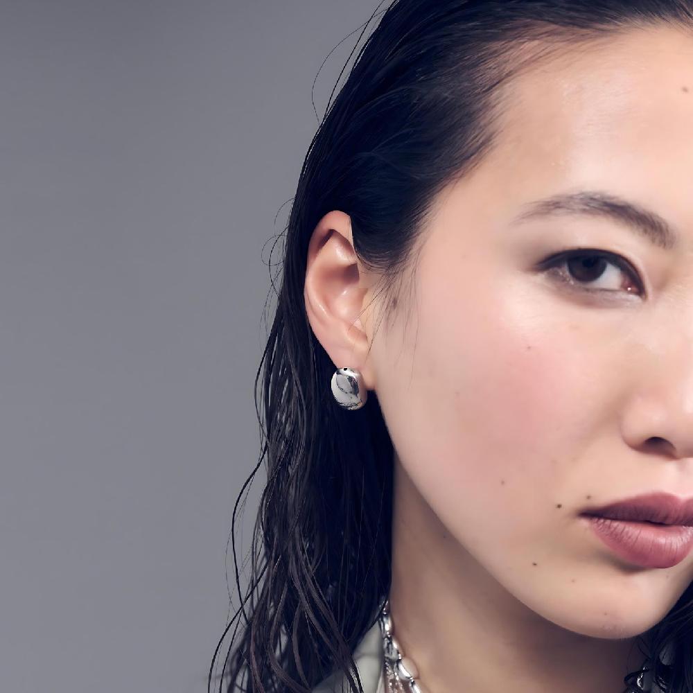 Unoaerre Orecchini Maxi Bottone In Argento | UNOAERRE Gioielli