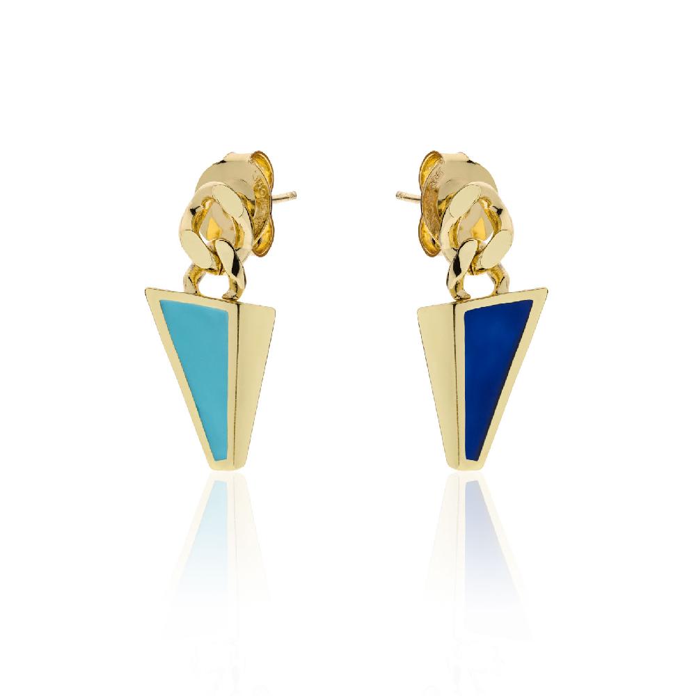 Unoaerre Orecchini pendenti donna smalto blu | UNOAERRE Gioielli