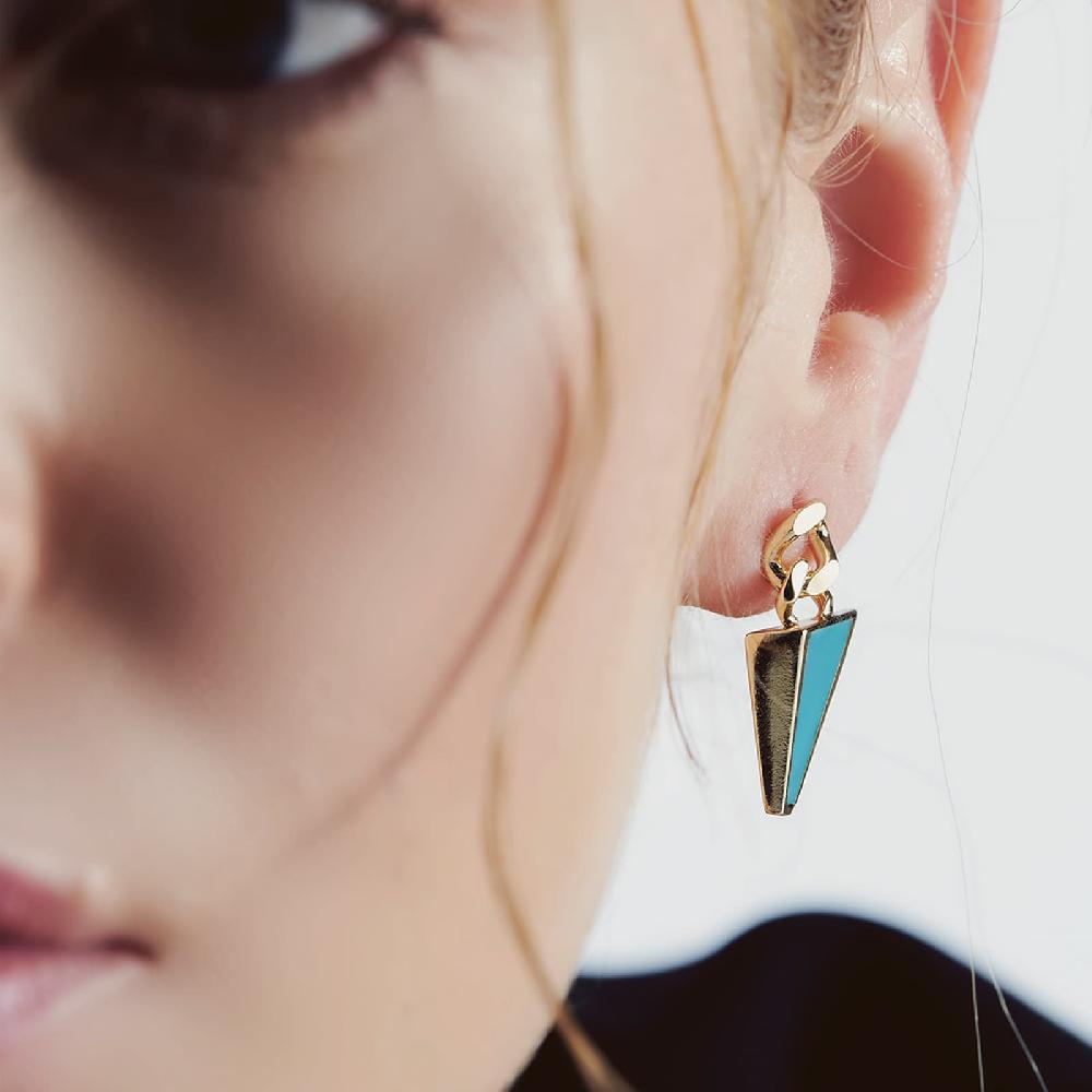 Unoaerre Orecchini Pendenti Smalto Arancio Blu | UNOAERRE Gioielli