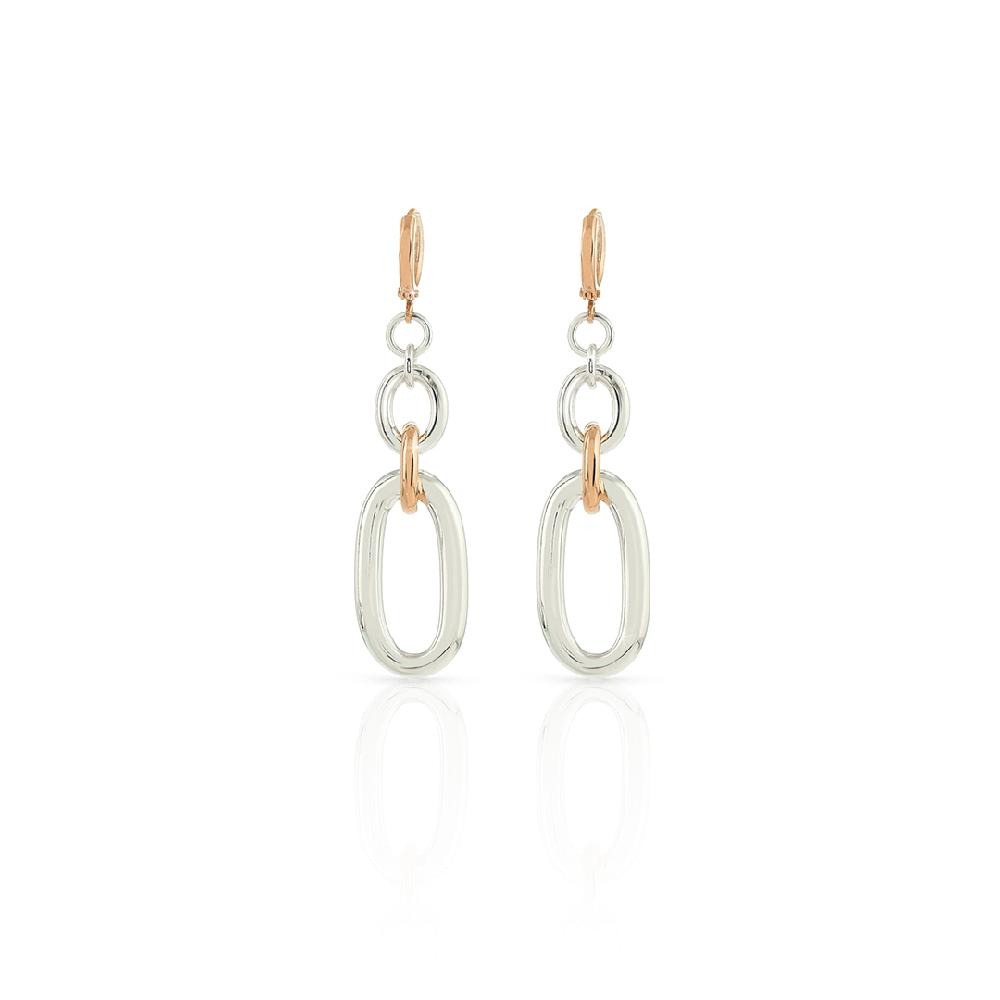 Unoaerre orecchino in bronzo dorato rosa ed argentato 491384 | UNOAERRE Gioielli