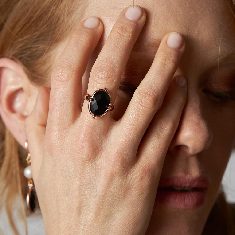 Unoaerre Anello Con Pietra Nera | UNOAERRE Gioielli